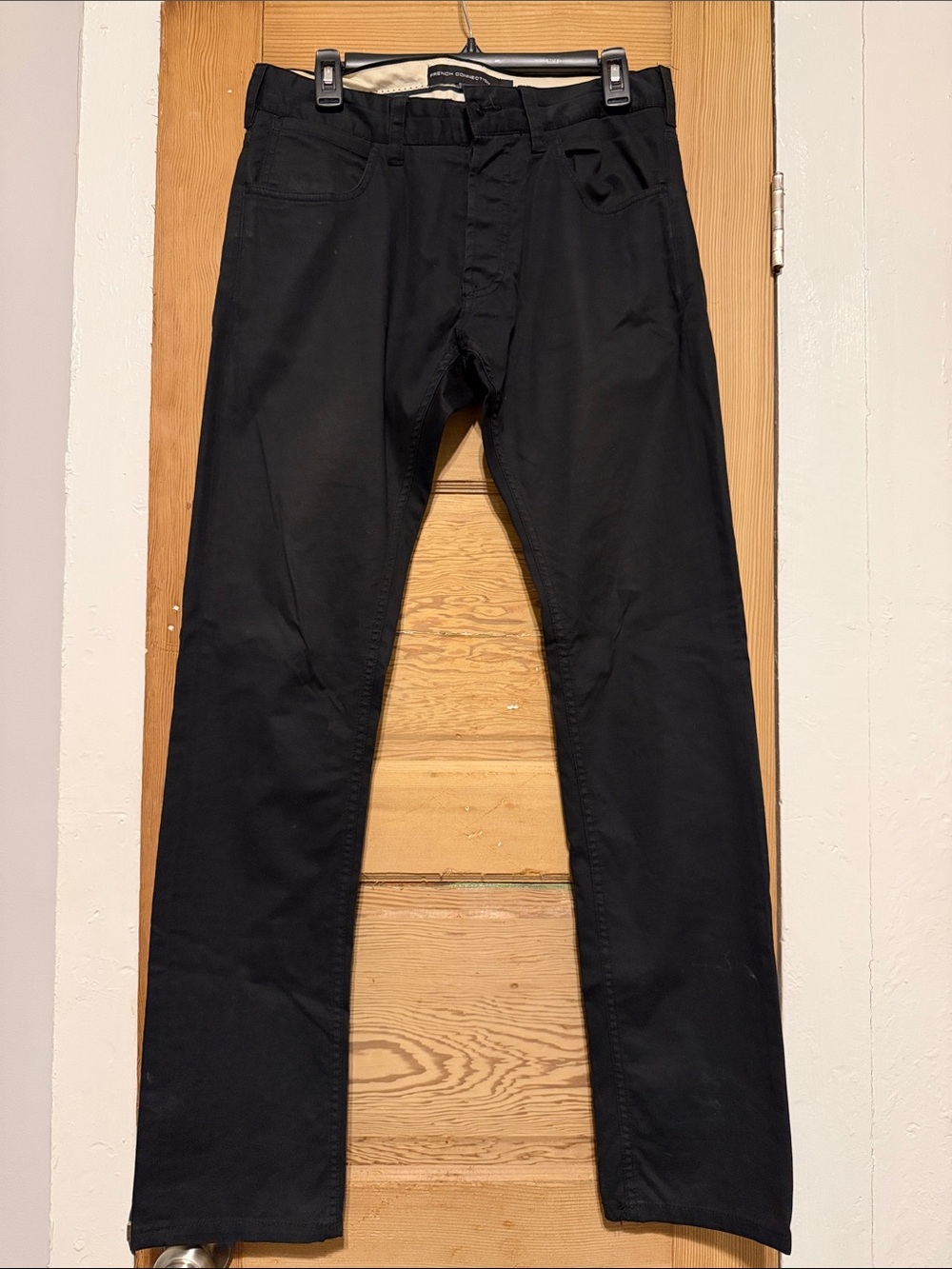 French Connection Men's Black Straight Leg Pants